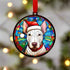 Bull Terrier in Santa Hat Suncatcher Decoration